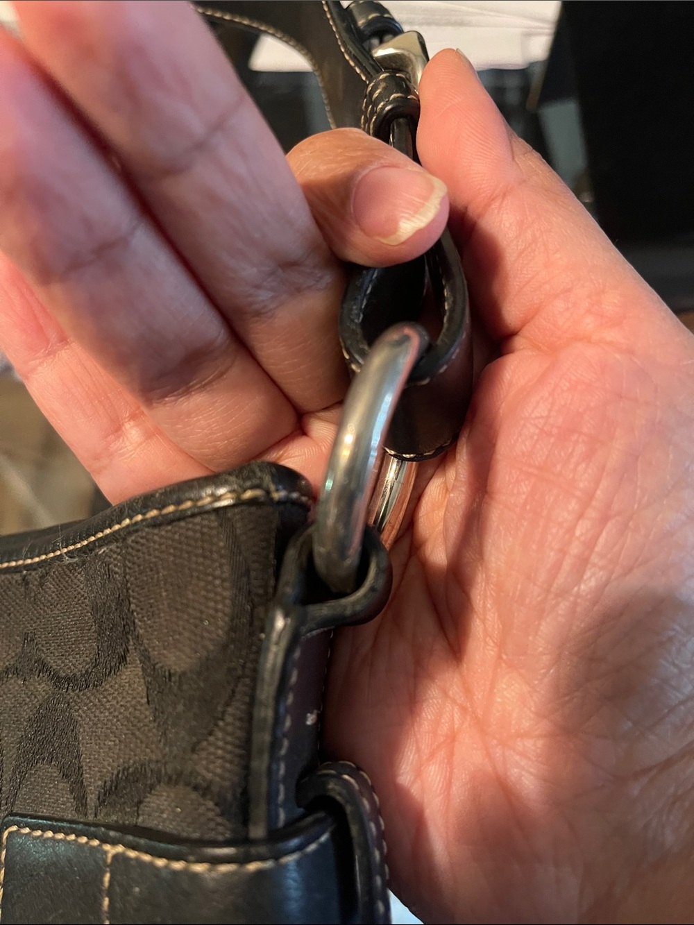 Vintage Coach Black Signature Canvas Shoulder Bag - Picture 12 of 12